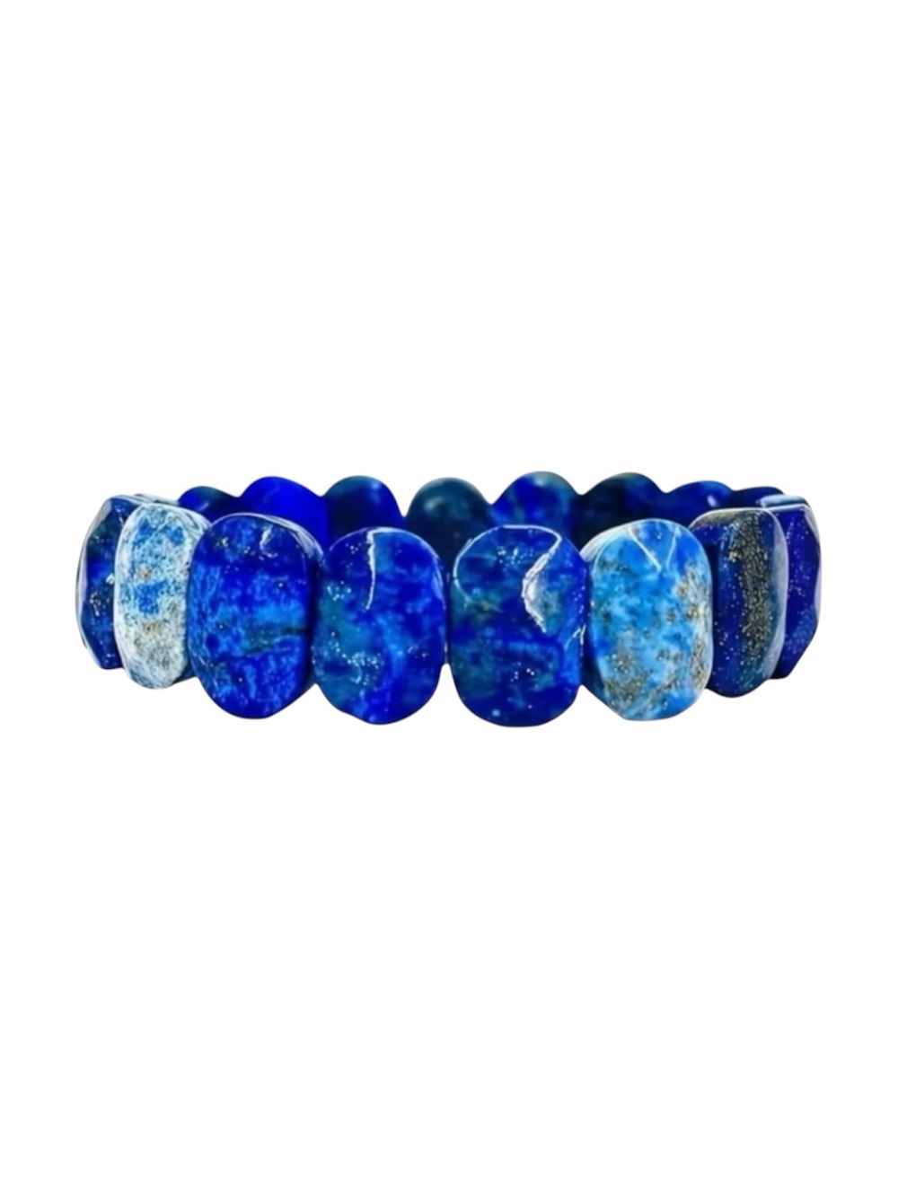 Luxurious Natural Faceted Lapis Lazuli Stretch Bracelet NWOT